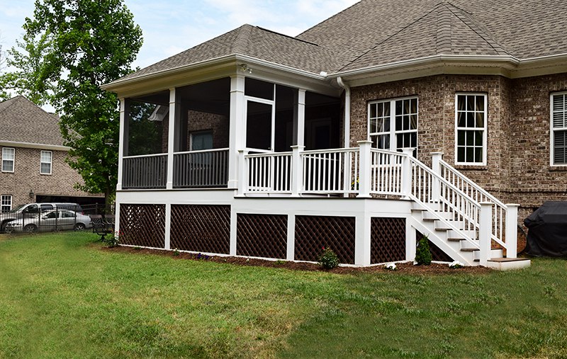 A screened porch project in the Twin Oaks area of Troutman, NC.