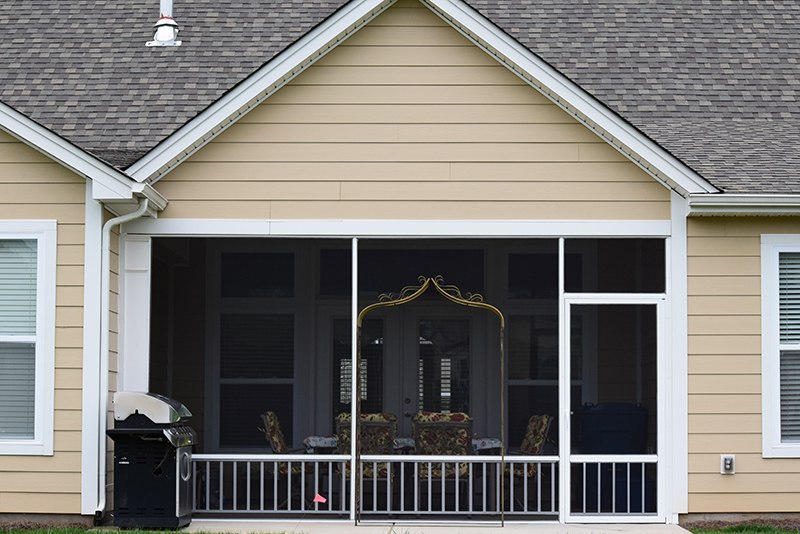 Charlotte, NC Screen in Covered Porch with Toddler Rail