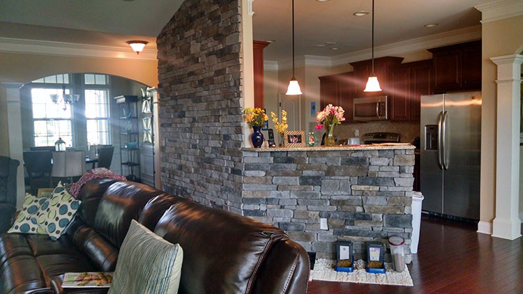 Living Room Stone Wall - JAG Construction