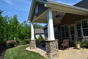 Finished Covered Porch Project in Cornelius, NC