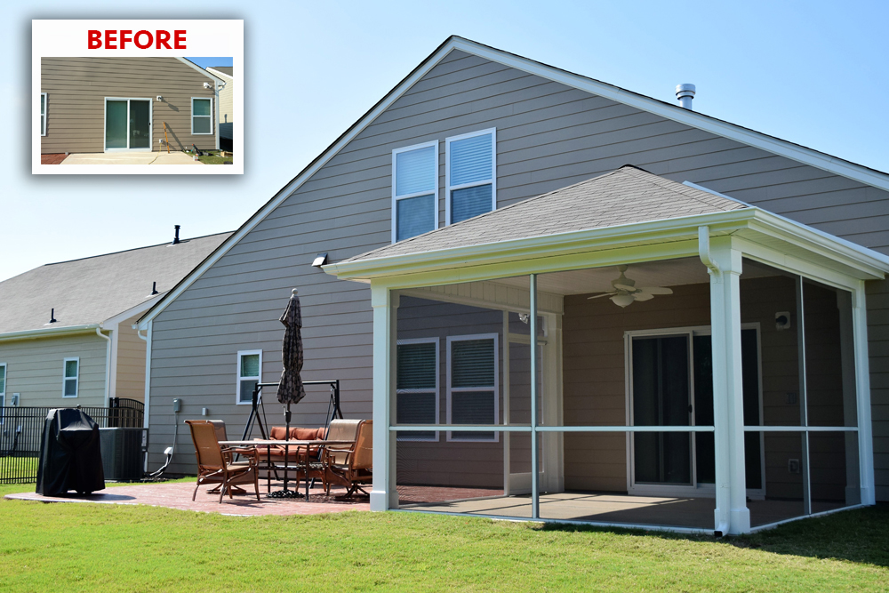 JAG Charlotte, NC Screen Porch, Stamped Concrete Project