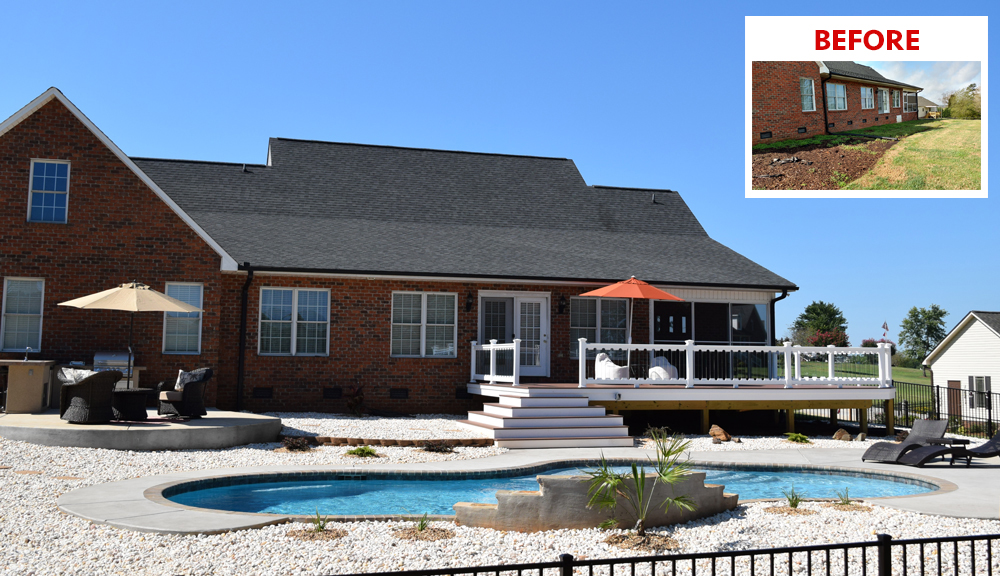 Before and After JAG Construction in Denver, NC - Outdoor Living Space