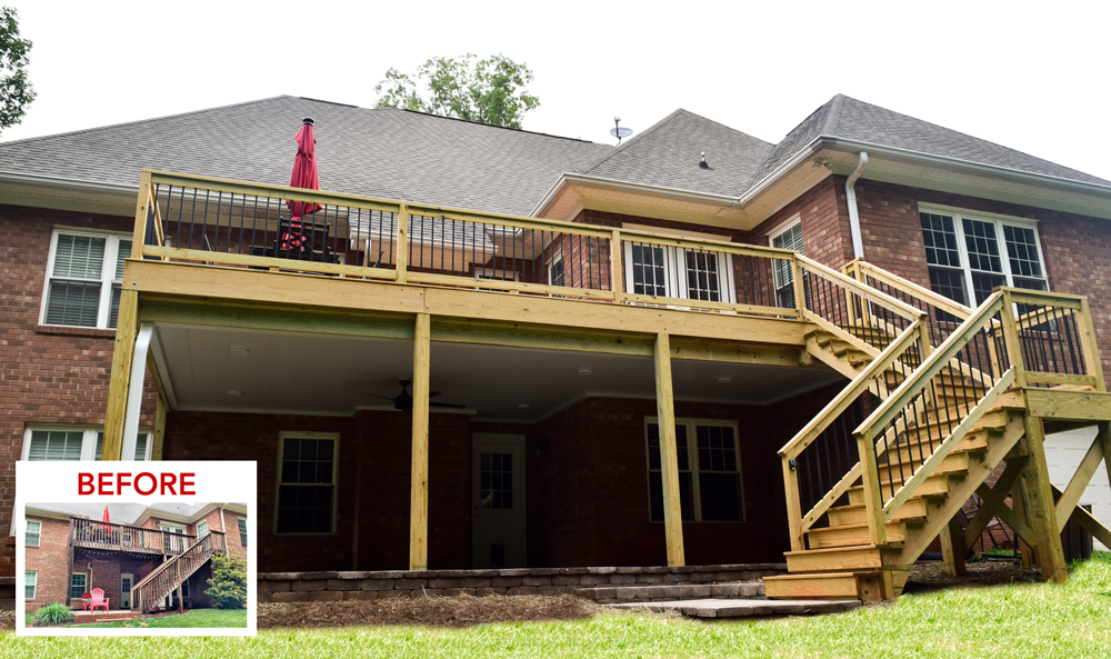 Before and After of Deck and Covered Patio