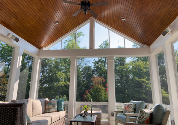 3 Season Porch T and G Ceiling with EZE Breeze Windows
