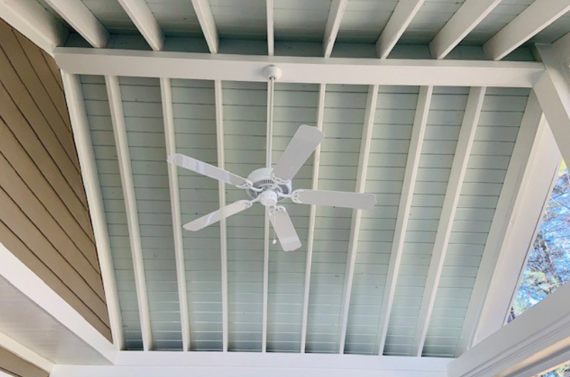 Interior Ceiling with Fan, Huntersville Screen Porch