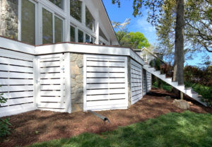 Deck Builder, side view, Lake Norman