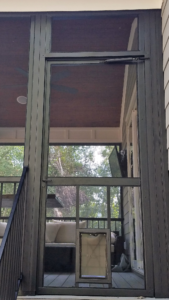 Screen Porch Door with Included Doggy Door